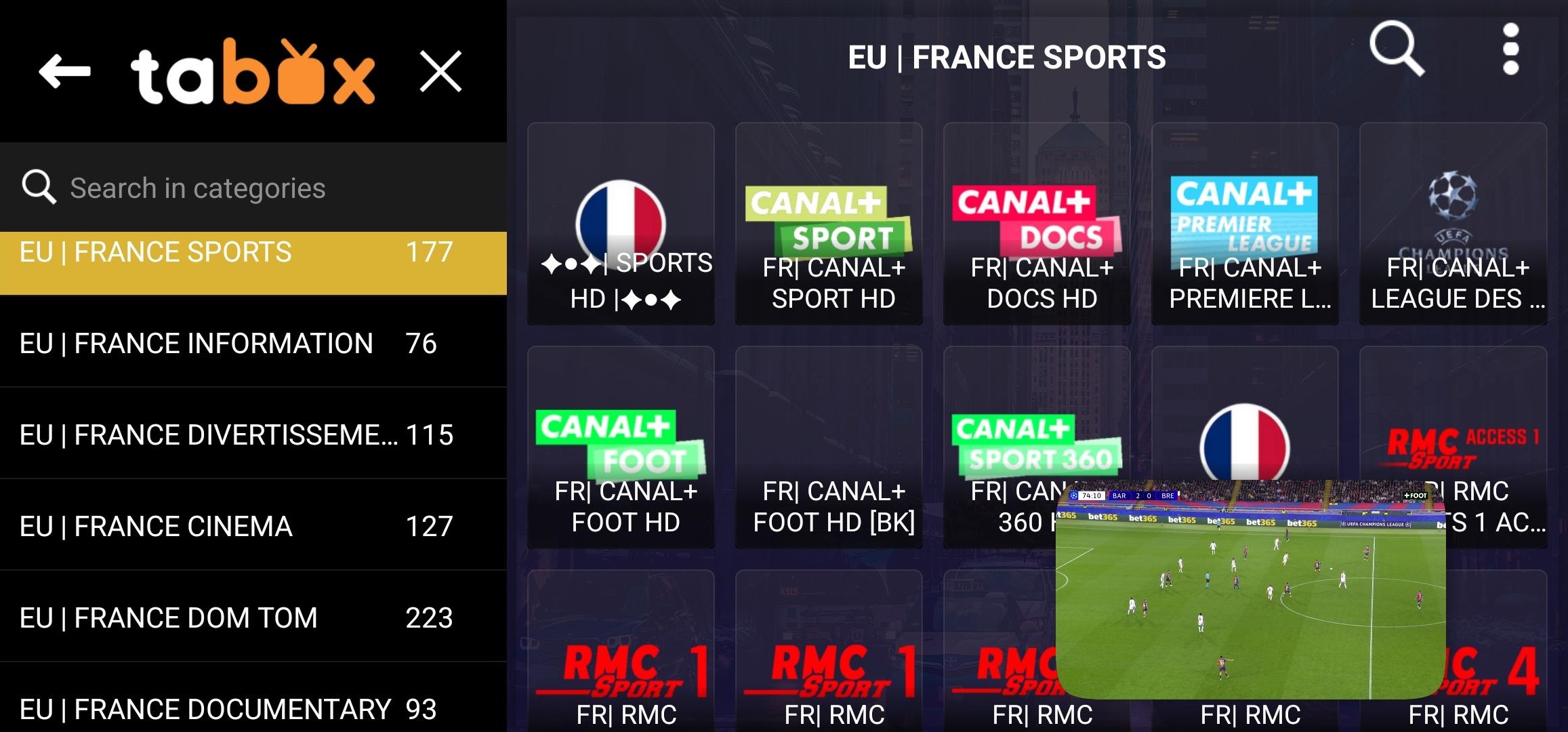 TABOX Live-TV Screenshot